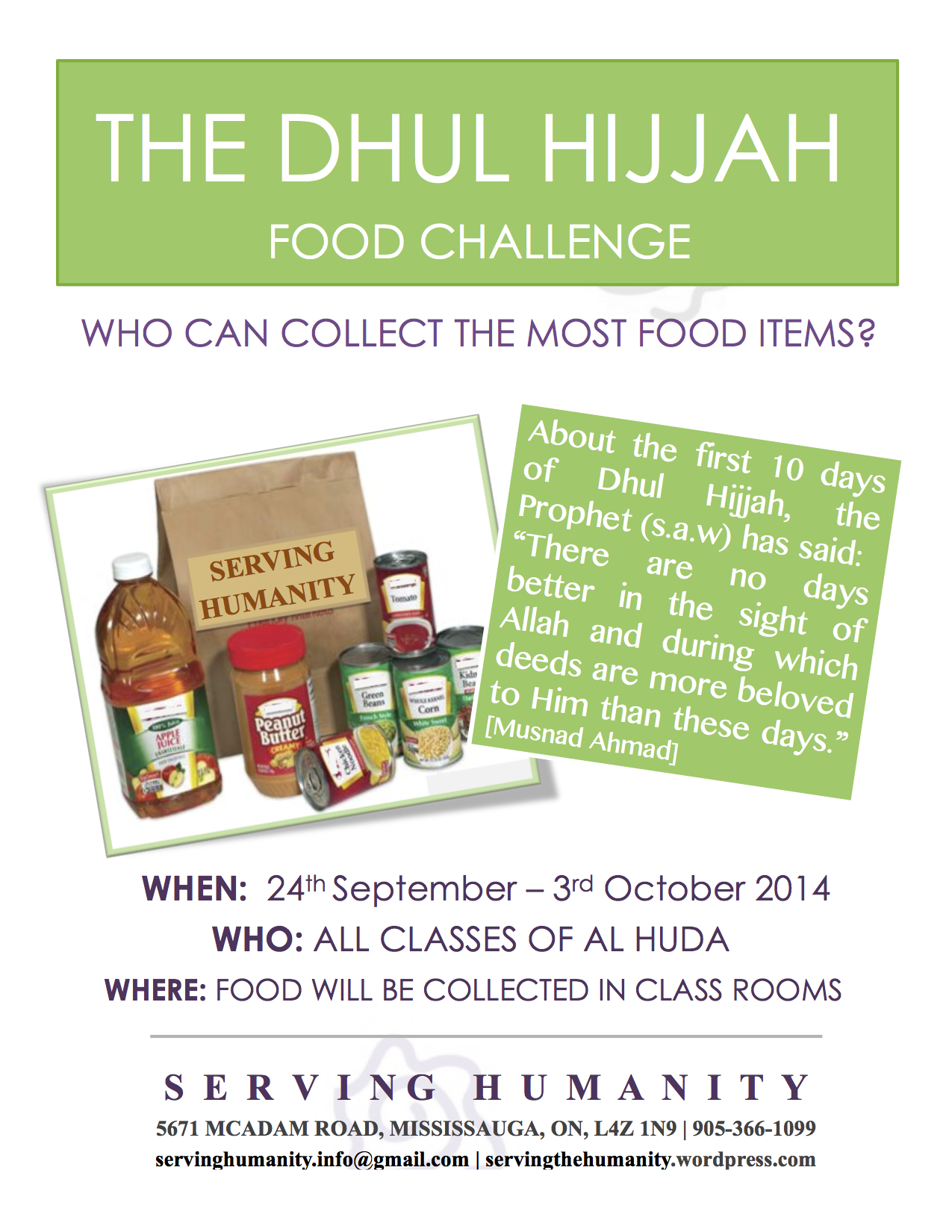 Dhul Hijjah Food Challenge Flyer 2014