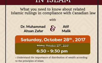 *Date Change* Inheritance in Islam Workshop Sat. Oct. 28 @ 6:30pm