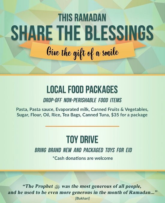 Share the Blessings – Ramadan Food and Toy Drive