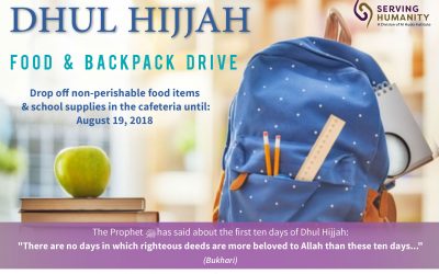 Dhul Hijjah Food and Backpack Drive